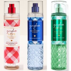 Bath & Body Works Gingham, Love, & Fresh Fragrance Variety Mist Set NEW